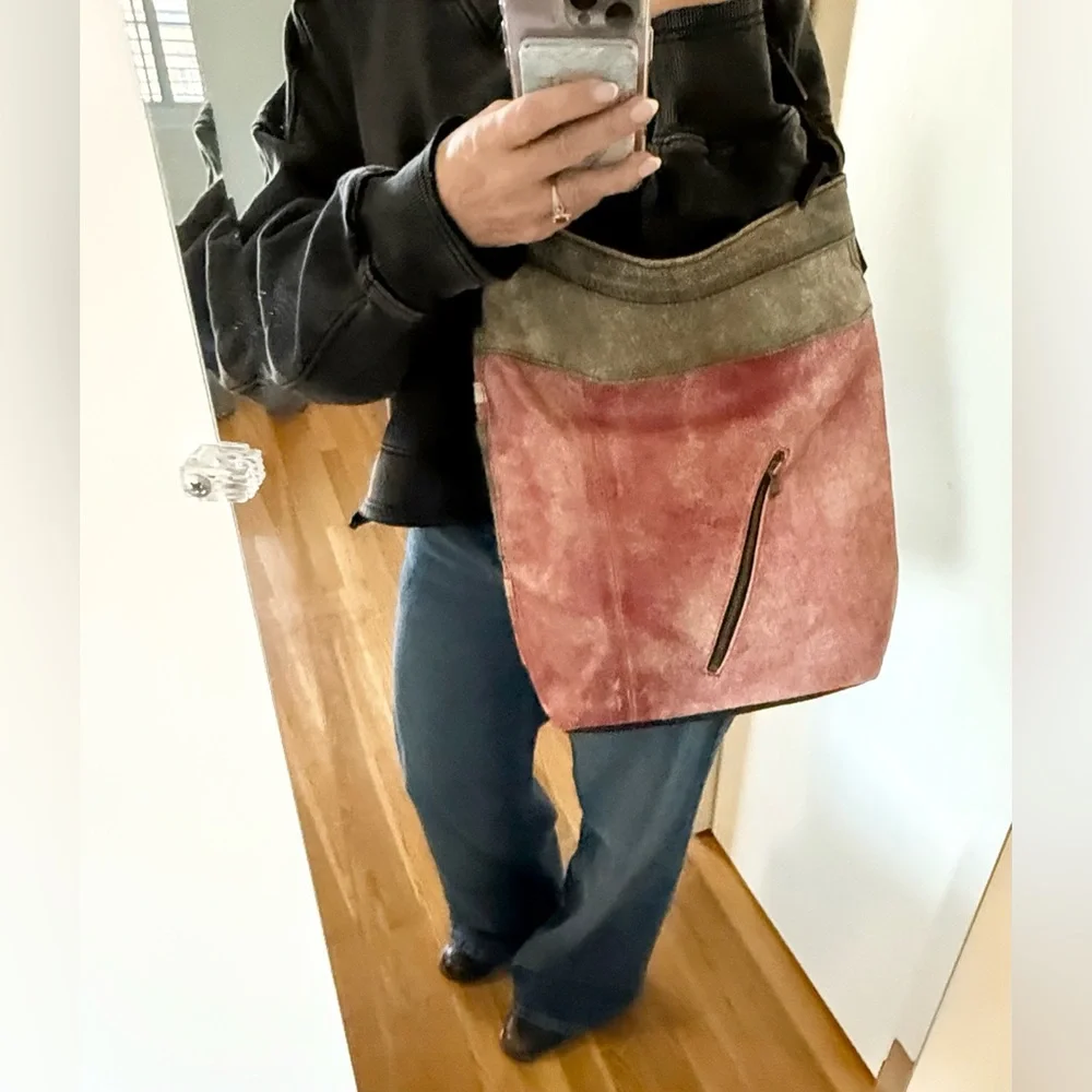 One of a Kind Rogato Upcycled Leather Hobo Bag • Handmade in Portugal